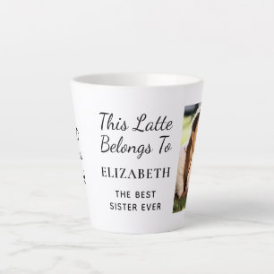 Caneca De Café Latte Melhor Irmã Já Personalizada Foto