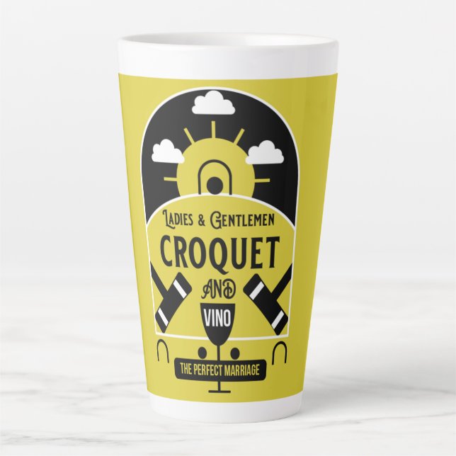Caneca De Café Latte Melhor Jogo Croquet Engraçado (Frente)