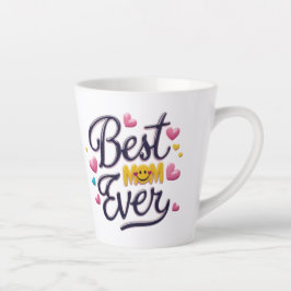 Caneca De Café Latte Melhor Mãe Alguma Vez Floral Latte Mug - Elegante 