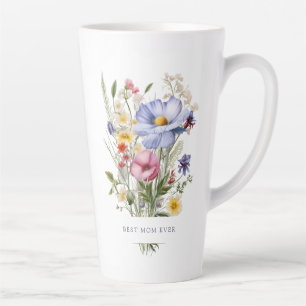 Caneca De Café Latte Melhor Mãe Buquê De Jardim Inglês