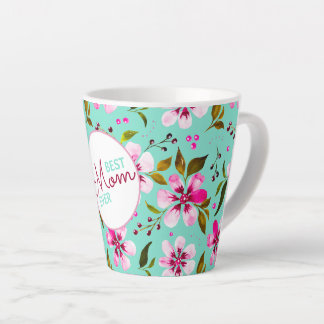 Caneca De Café Latte Melhor Mãe de Todos os Tempos Personalizado Aqua e
