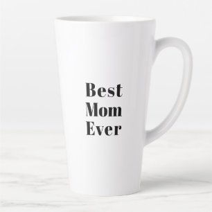 Caneca De Café Latte Melhor mãe, Dia de as mães, letras negras de mã