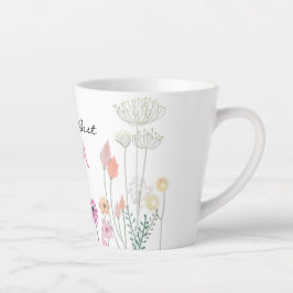 Caneca De Café Latte Melhor Mãe do Mundo | Jardim de flores silvestres