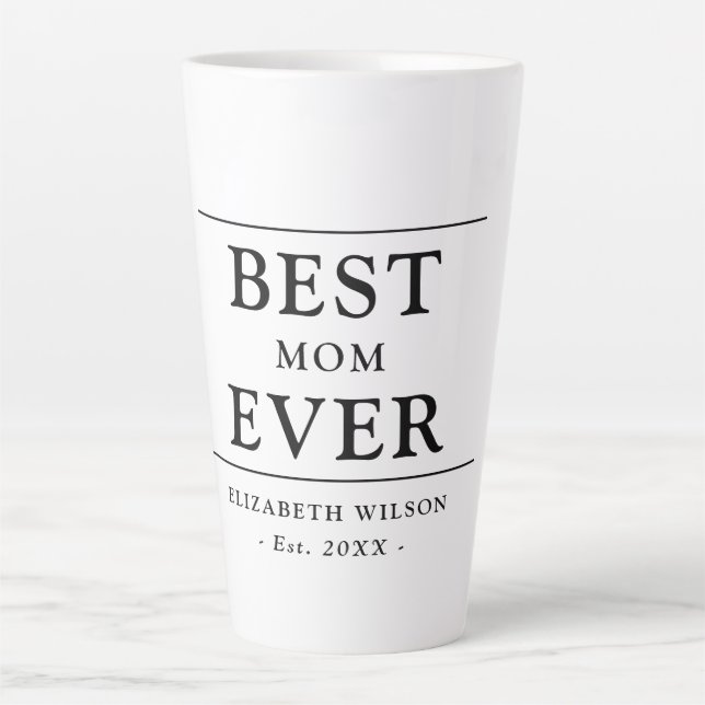 Caneca De Café Latte Melhor Mãe do Mundo Presente para Mães (Frente)