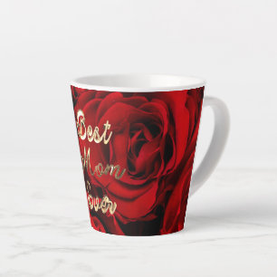 Caneca De Café Latte Melhor Mãe Já Corta Rosas vermelhas Floral