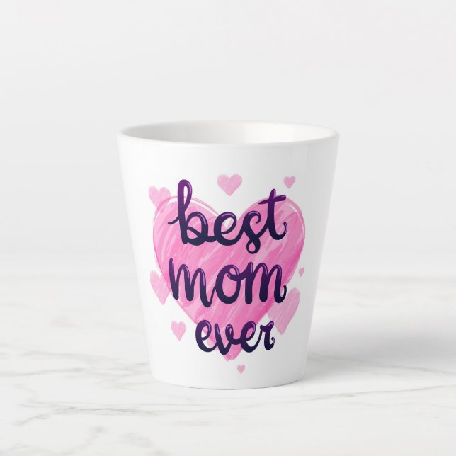 Caneca De Café Latte Melhor Mãe Latte Mug (Frente)