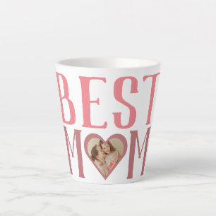 Caneca De Café Latte Melhor Mãe Nunca   Feliz dia de as mães de Fotogra