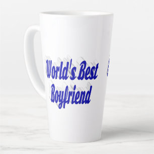 Caneca De Café Latte Melhor Namorado com texto azul
