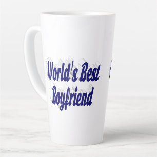 Caneca De Café Latte Melhor Namorado com texto azul escuro