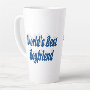 Caneca De Café Latte Melhor Namorado com texto azul marinho