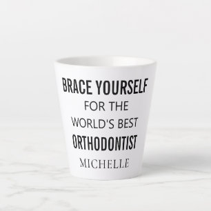 Caneca De Café Latte Melhor Nome Profissional Personalizado Ortodontist