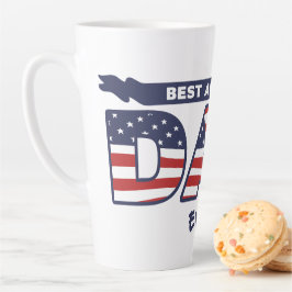 Caneca De Café Latte Melhor Pai Americano de Todos os Tempos