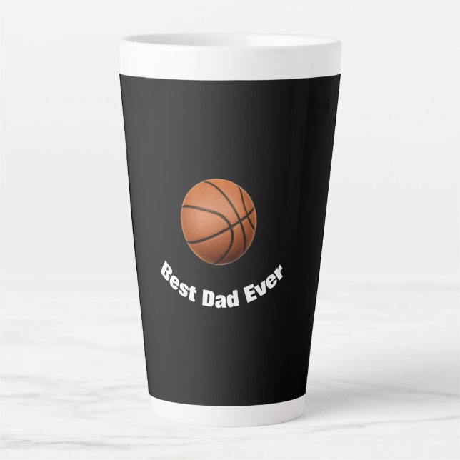 Caneca De Café Latte Melhor Pai De Basquete Personalizado (Frente)