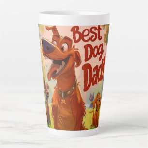 Caneca De Café Latte Melhor Pai de Cachorro Arte Digital