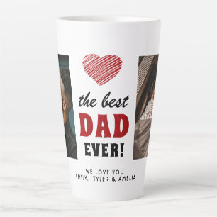 Caneca De Café Latte Melhor Pai do Mundo Coração Vermelho 2 Foto