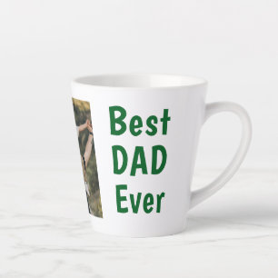 Caneca De Café Latte Melhor pai do mundo moderno foto verde Dia dos Pai