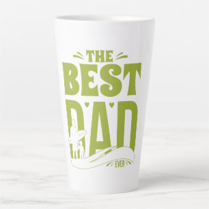 Caneca De Café Latte Melhor Pai do Mundo – Silhueta de Pai e Filho Surf