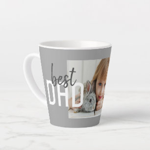 Caneca De Café Latte Melhor Pai Moderno Cinza Foto Dia dos Pais