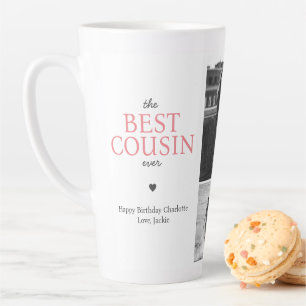 Caneca De Café Latte Melhor Prima de Sempre Colagem de Fotos Personaliz