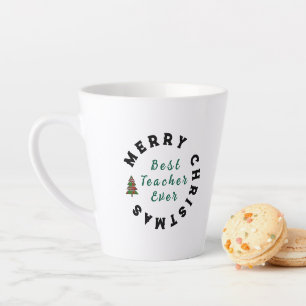 Caneca De Café Latte Melhor Professora Em Obrigados De Natal Que Você O