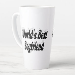 Caneca De Café Latte Melhor texto 3d preto Namorado