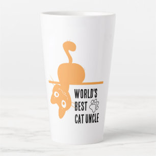 Caneca De Café Latte Melhor Tio de Gato de Todos os Tempos Vintage Aman