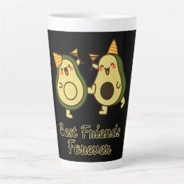 CANECA DE CAFÉ LATTE MELHORES AMIGAS PARA SEMPRE, ABACATE ENGRAÇADO, DI