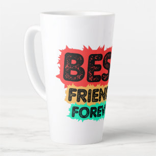 CANECA DE CAFÉ LATTE MELHORES AMIGAS PARA SEMPRE AMIGAS RETRÔ, AMIZADE