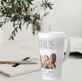 Caneca De Café Latte Melhores amigos e melhores personagens prateados