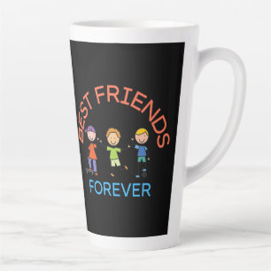 CANECA DE CAFÉ LATTE MELHORES AMIGOS PARA SEMPRE, AMIZADE, DIA DOS AMIG