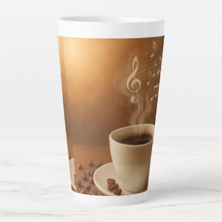 Caneca De Café Latte "Melodies in Steam: Musical Coffee Cup Art Mug"