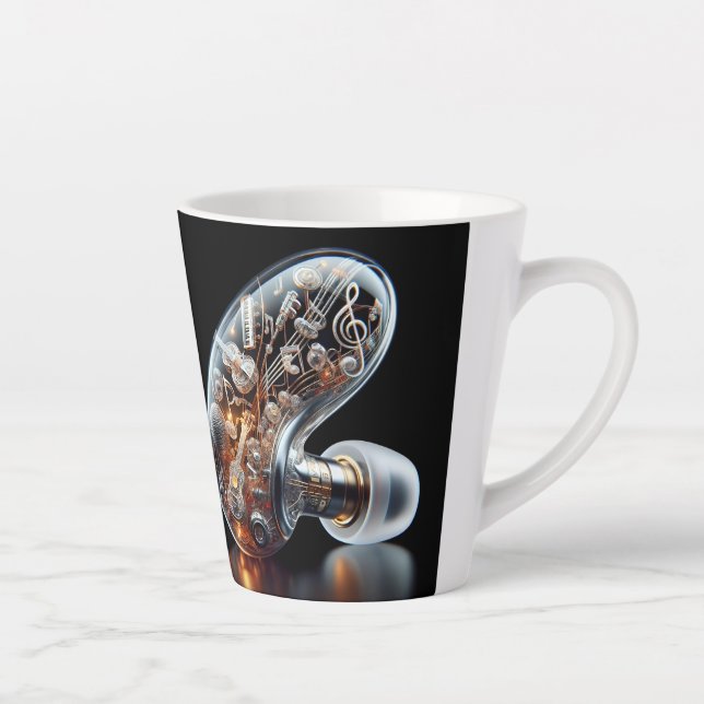 Caneca De Café Latte Melody in Motion Latte Mug - Surreal Music Lover (Direita)