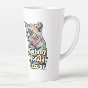 Caneca De Café Latte Meme engraçado de gato fofo para amantes de gatos