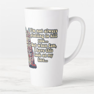 Caneca De Café Latte Meme engraçado de gato mal-humorado para amantes e