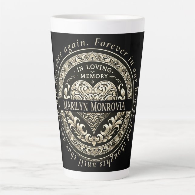 Caneca De Café Latte Memorial Celebration of Life (Frente)