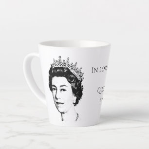Caneca De Café Latte Memorial da Rainha Elizabeth II do HM