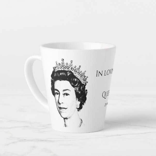 Caneca De Café Latte Memorial da Rainha Elizabeth II do HM (Ângulo esquerdo)