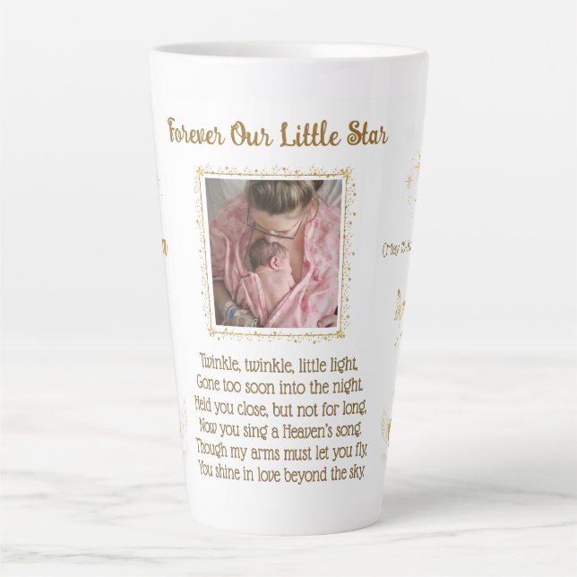 Caneca De Café Latte Memorial Do Bebê Personalizado Keepsasasakmug (Frente)