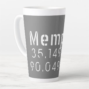 Caneca De Café Latte Memphis Tennessee Longitude Latitude