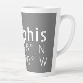 Caneca De Café Latte Memphis Tennessee Longitude Latitude