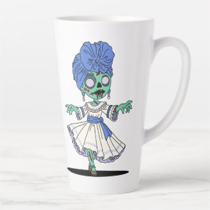 Caneca De Café Latte Menina Cubana Zumbi Fofa