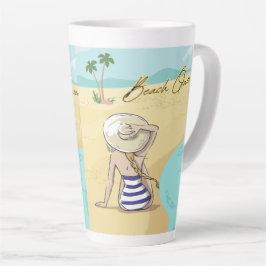 Caneca De Café Latte menina de praia