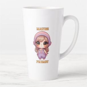 Caneca De Café Latte Menina Dolly Talvez eu seja bebê