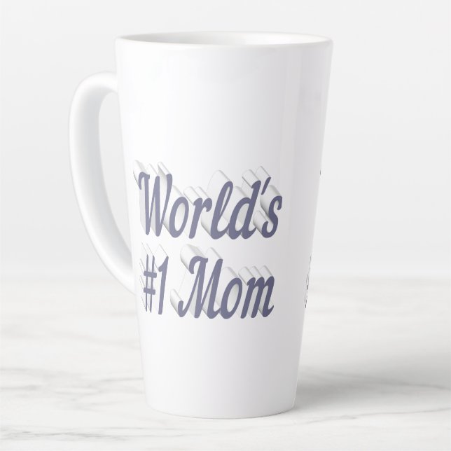 Caneca De Café Latte Mensagem de cinza da mãe (Ângulo esquerdo)