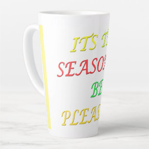 Caneca De Café Latte Mensagem de logotipo sazonal do Natal 