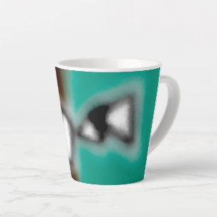 Caneca De Café Latte Mensagem em uma Garrafa: Abstrato Marrom, Azul Tur
