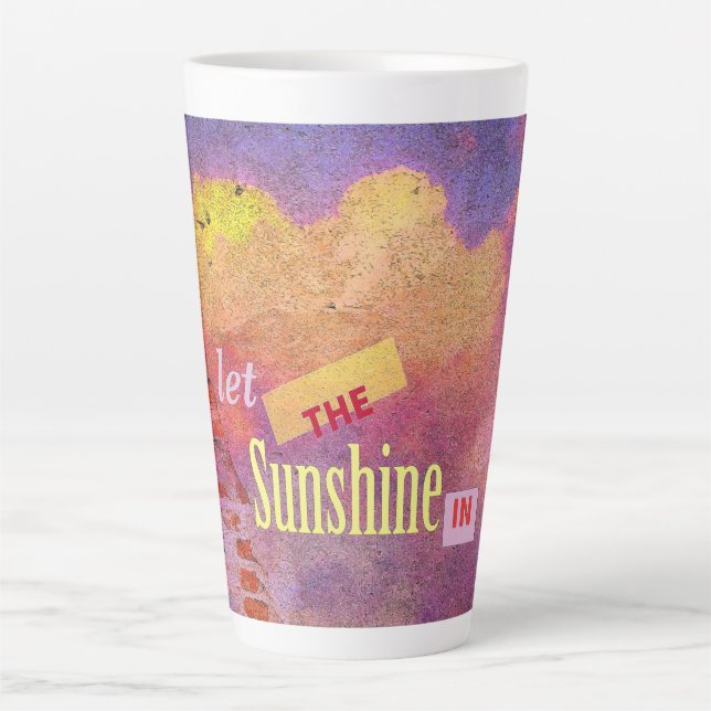 Caneca De Café Latte Mensagem em uma Parede (Frente)