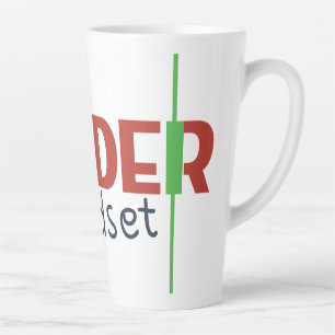 Caneca De Café Latte Mentalidade de Trader – Negociação com Foco na Dis