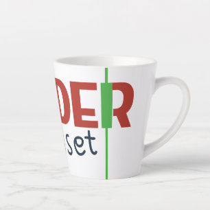 Caneca De Café Latte Mentalidade do Trader – Negociação com Disciplina