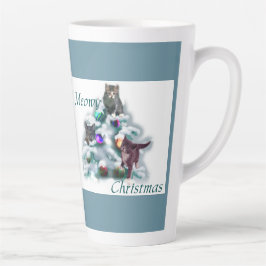 Caneca De Café Latte Meowy Christmas